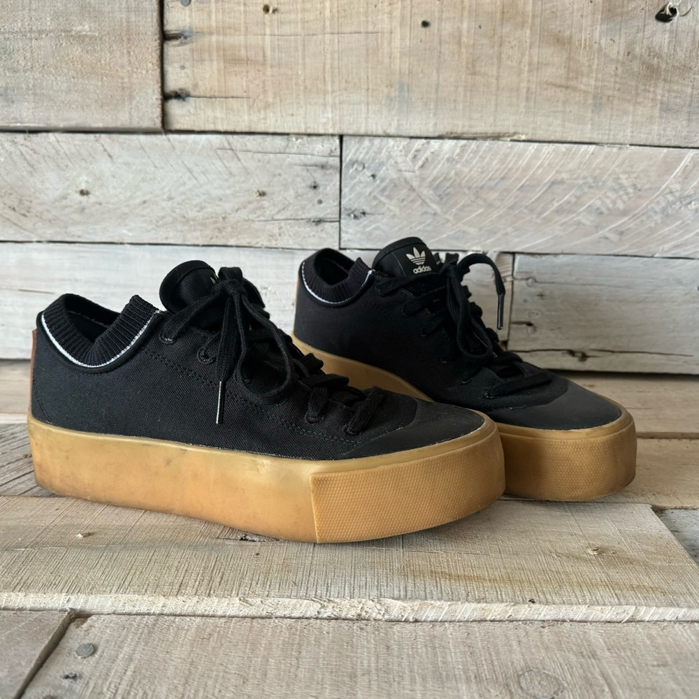 Adidas Karlie Kloss Black Canvas Platform Sneakers Women’s 7